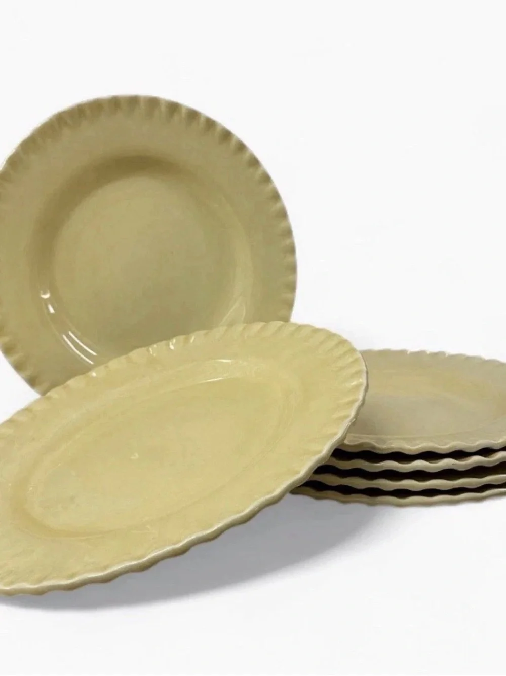 Pottery Barn Pie Crust Amber Dinner Plates 10.5” Set of 6 Discontinued